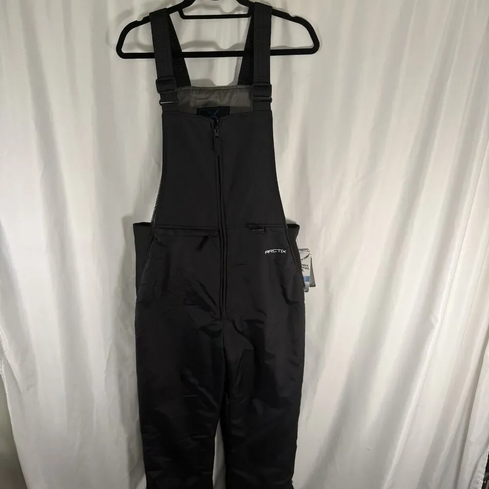 New Arctix Snow Bib Men's Small Black Wind Water Resistant Zip Pocket - Picture 1 of 11